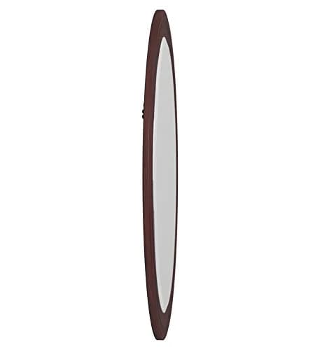 Howard Elliott Collection George Oval Chocolate Brown Wall Mirror 33 x 25 Inch | Beveled Wood Framed Vanity Mirror thumbnail 4