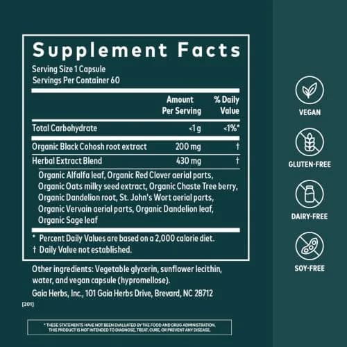 Gaia Herbs Menopause Support Daytime, 60 Vegan Capsules | Supports Hormonal Balance & Well-Being thumbnail 2