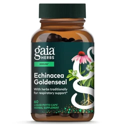 Gaia Herbs Echinacea Goldenseal 60 Vegan Capsules | Supports Respiratory & Immune Health thumbnail 1