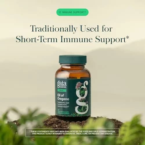 Gaia Herbs Oil of Oregano 230 mg Vegan Capsules | Immune & Antioxidant Support Supplement with Carvacrol & Thymol thumbnail 3