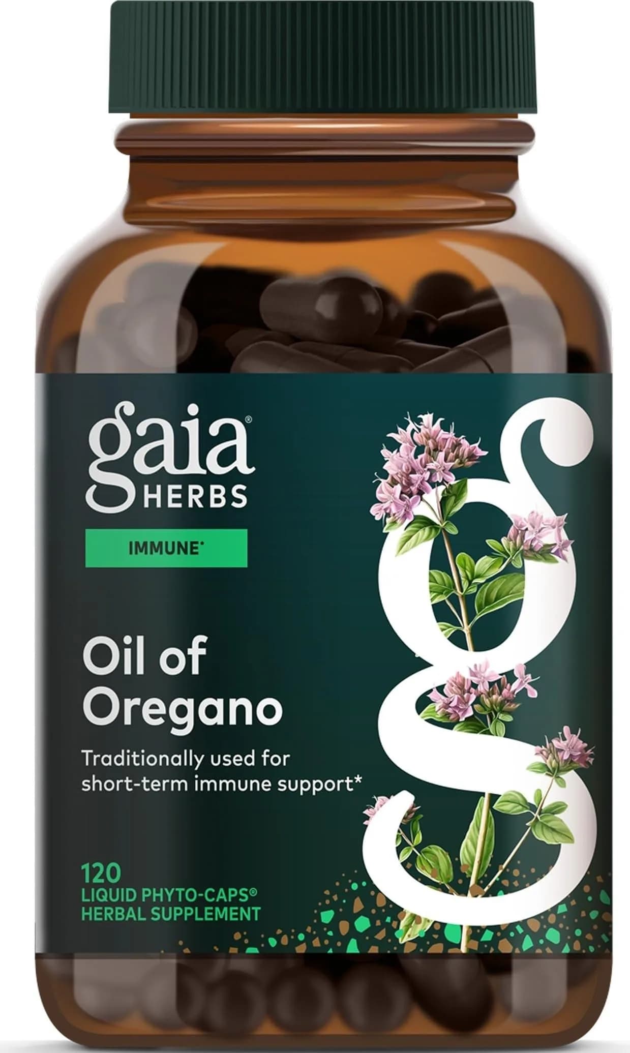 Gaia Herbs Oil of Oregano 230 mg Vegan Capsules | Immune & Antioxidant Support Supplement — No Color