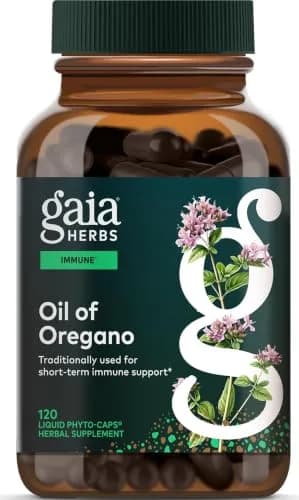 Gaia Herbs Oil of Oregano 230 mg Vegan Capsules | Immune & Antioxidant Support Supplement thumbnail 1