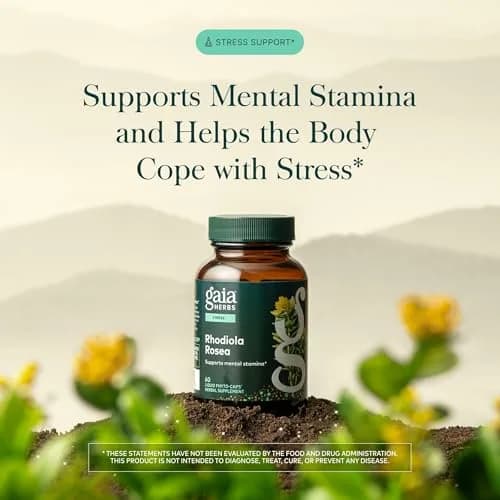 Gaia Herbs Rhodiola Rosea 60 Vegan Capsules | Supports Stress & Endurance thumbnail 3