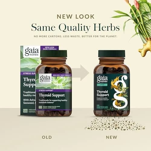 Gaia Herbs Thyroid Support, 120 Vegan Capsules | Plant-Based Formula for Thyroid & Metabolic Health thumbnail 6