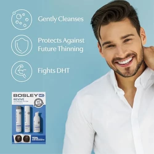 BosleyMD BOSRevive Volumizing Hair System for Non Color-Treated Hair – DHT-Blocking Shampoo, Conditioner & Thickening Treatment (30 Days) thumbnail 3
