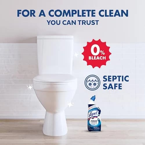 Lysol Power Toilet Bowl Cleaner Clinging Gel 48 fl oz (24 fl oz x 2) | Kills 99.9% of Bacteria & Viruses thumbnail 7