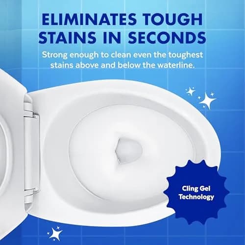 Lysol Power Toilet Bowl Cleaner Clinging Gel 48 fl oz (24 fl oz x 2) | Kills 99.9% of Bacteria & Viruses thumbnail 3