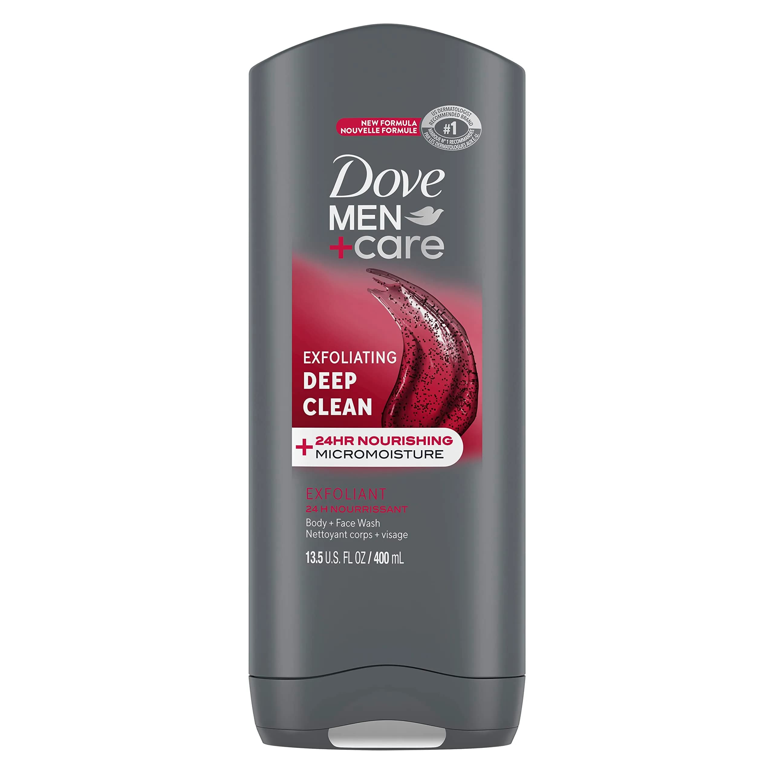 Dove Men+Care Exfoliating Deep Clean Body and Face Wash 399ml (13.5 oz) | Hydrates Skin All Day - main product image