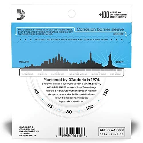 D'Addario EPBB170-5 Phosphor Bronze 5-String Acoustic Bass Strings, Long Scale, 45-130 thumbnail 2