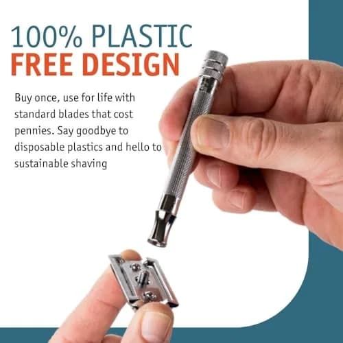 MERKUR 23C Double Edge Safety Razor - 10.16cm (4") Long Knurled Brass Handle, Made in Germany | Smooth, Irritation-Free Shave thumbnail 6