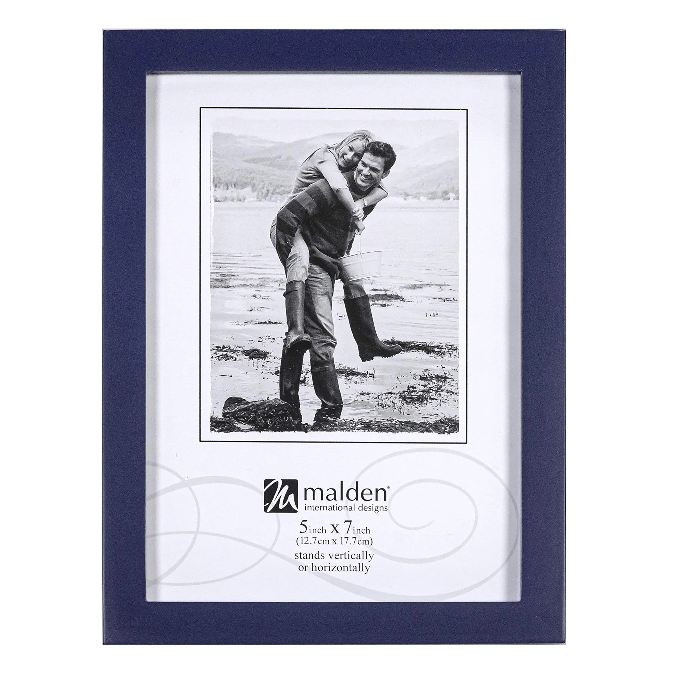 Malden Navy Blue Concept Wood Picture Frame 5x7 | Minimalist MDF Design for Photos & Art