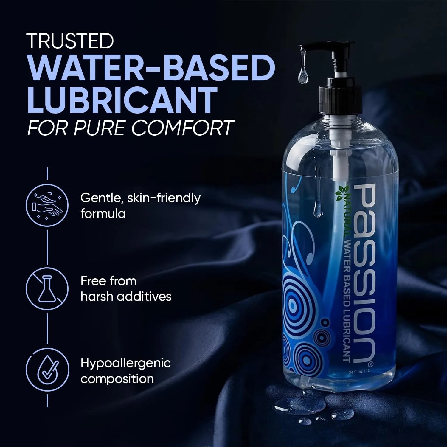 Passion Natural Water-Based Personal Lubricant 16 Fl Oz | Smooth, Non-Sticky, Easy-to-Clean Formula for Comfortable Use — Water-Based / 2 Fl Oz thumbnail 2