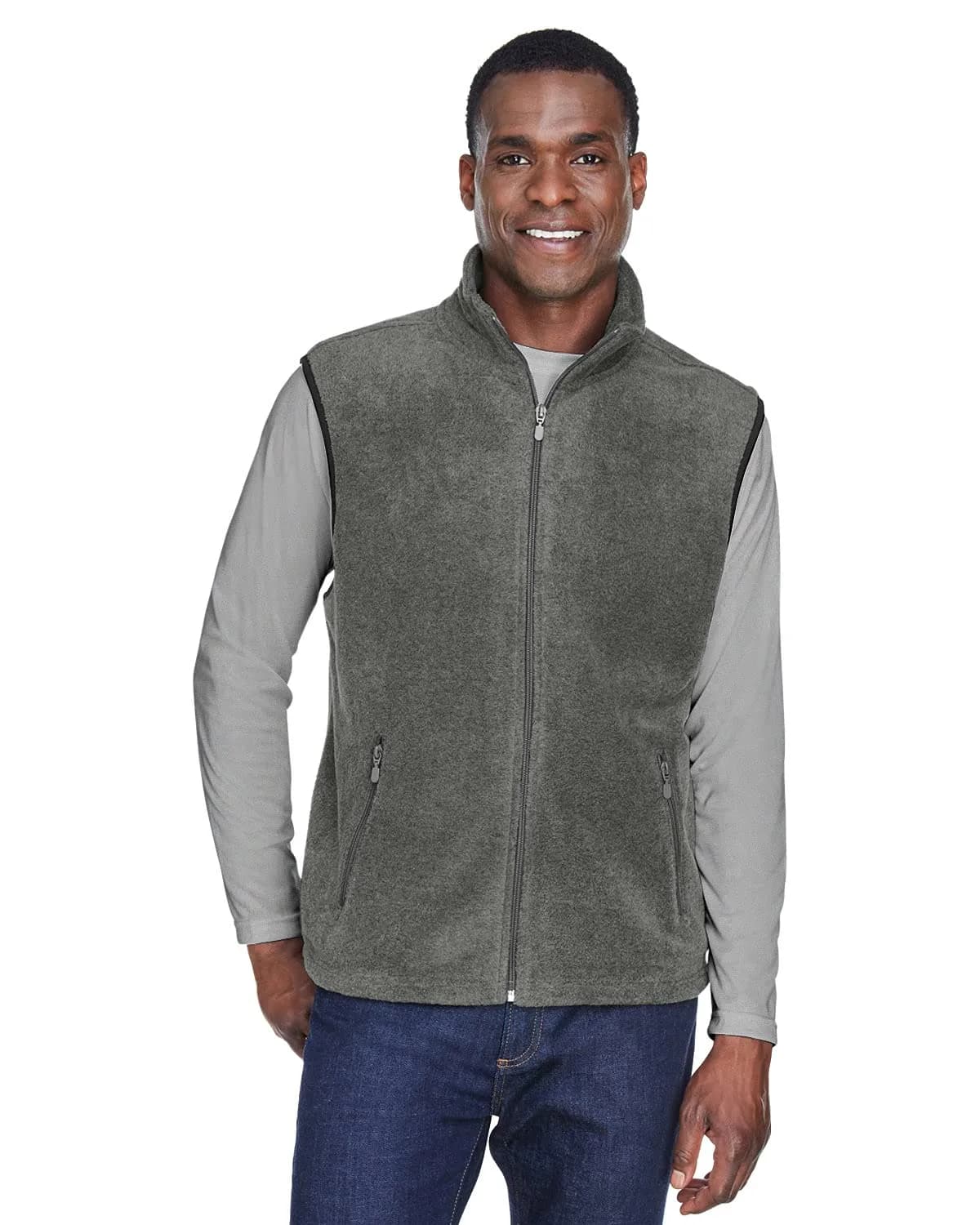 Harriton Adult 8 oz. Fleece Vest XL CHARCOAL | Breathable, Midweight Polyester for Active Women — Charcoal