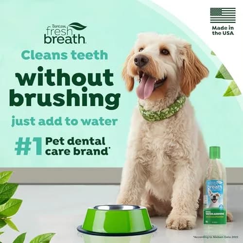 TropiClean Fresh Breath Water Additive for Dogs 473ml (16 Fl Oz) | Odorless, VOHC Accepted, No Brushing Required thumbnail 3