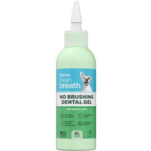 TropiClean Fresh Breath No Brushing Dog Toothpaste Gel 4oz (118ml) | Fights Bad Breath & Plaque thumbnail 1