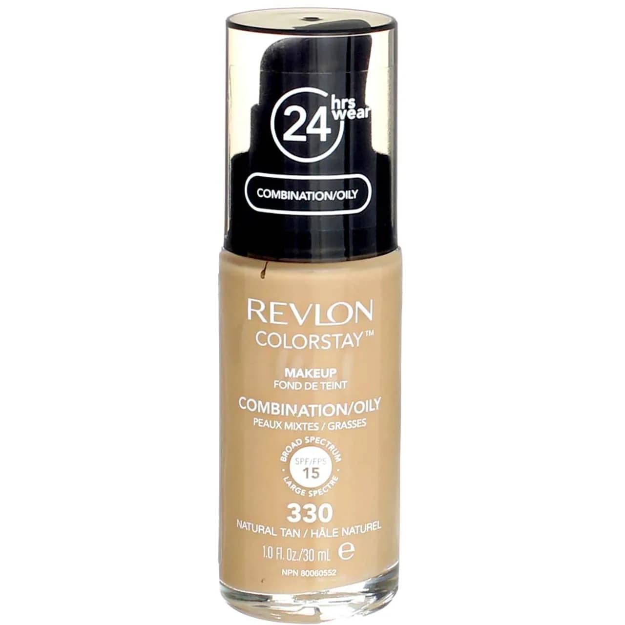 Revlon Colorstay Makeup for Combination/Oily Skin SPF 15, Natural Tan, 30ml (1 Fl Oz) | Life-Tested 24-Hour Wear — 1 Fl Oz