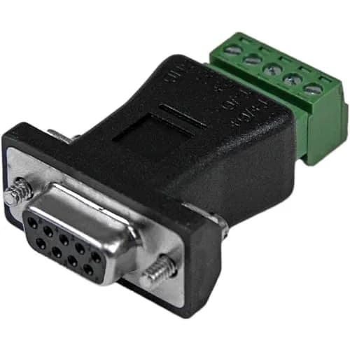 StarTech.com DB9 to Terminal Block Adapter RS422 RS485 Male Black | Converts DB9 Male to 5-Pin Terminal Block for Industrial Wiring thumbnail 1