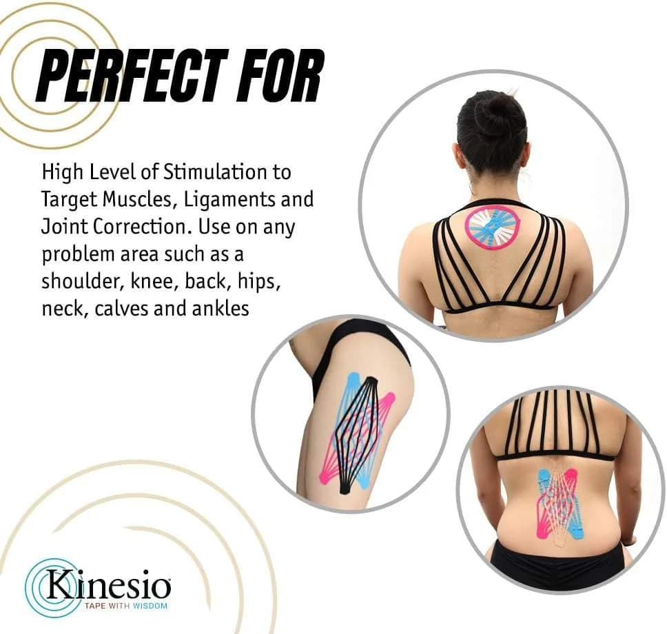 Kinesio Gold Elastic Therapeutic Athletic Tape FP Beige 2.54cm (1in) x 5m Roll | USA-Sourced for Muscle Support thumbnail 4