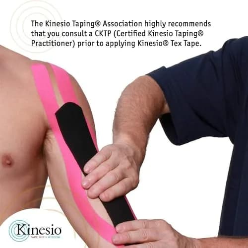 Kinesio Gold Elastic Therapeutic Athletic Tape FP Beige 2.54cm (1in) x 5m Roll | USA-Sourced for Muscle Support thumbnail 5