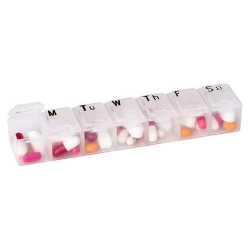 Acu-Life Weekly Pill Organizer Medium Medicine Planner Clear Lids | 7-Day Pill Sorter thumbnail 1