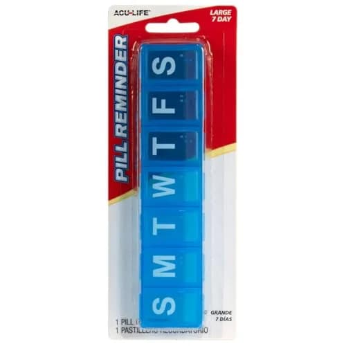 Acu-Life Weekly 7-Day Pill Organizer Large Medicine Case | 7 Compartments, Travel-Friendly thumbnail 4
