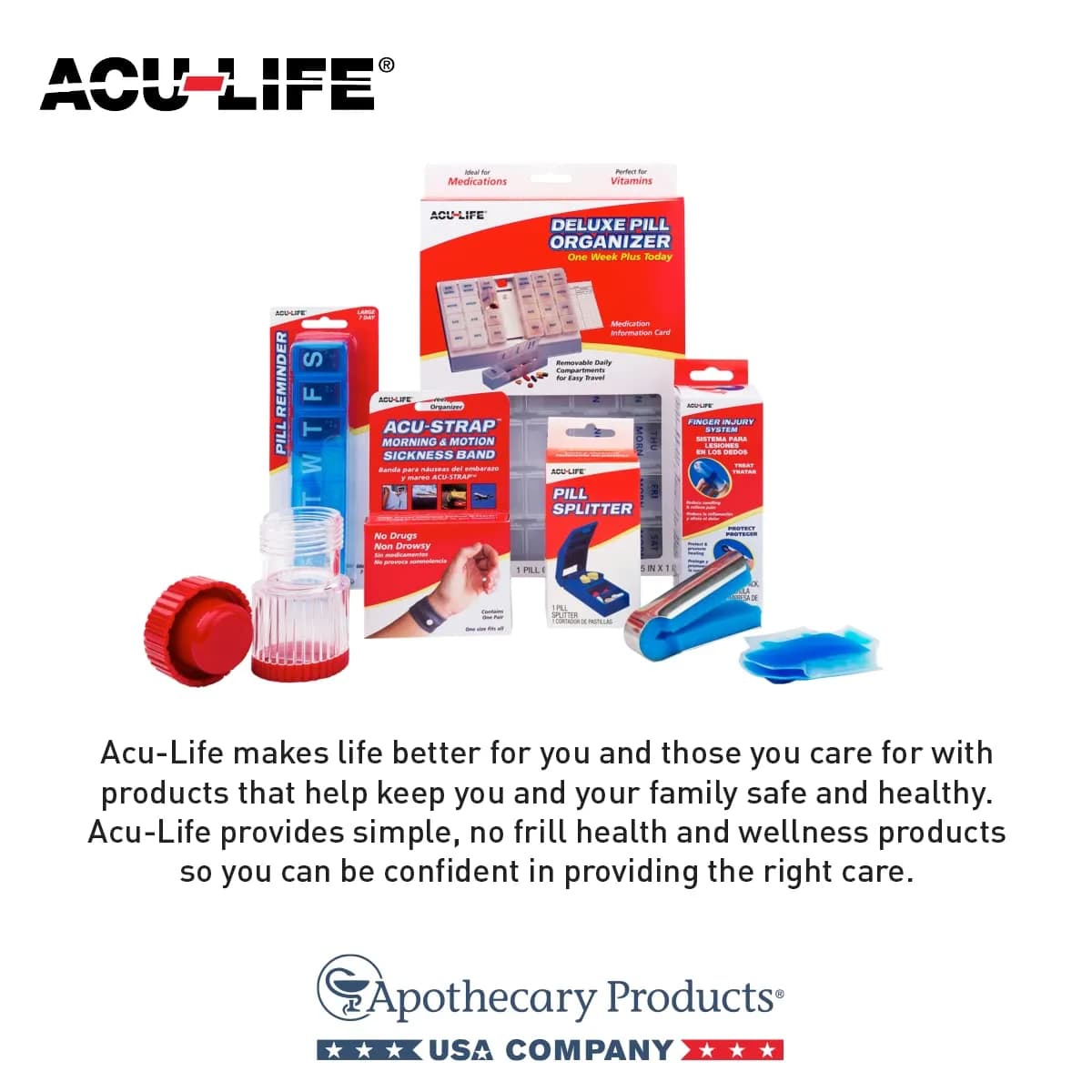 Acu-Life Weekly 7-Day Pill Organizer Large Medicine Case | 7 Compartments, Travel-Friendly - view 5
