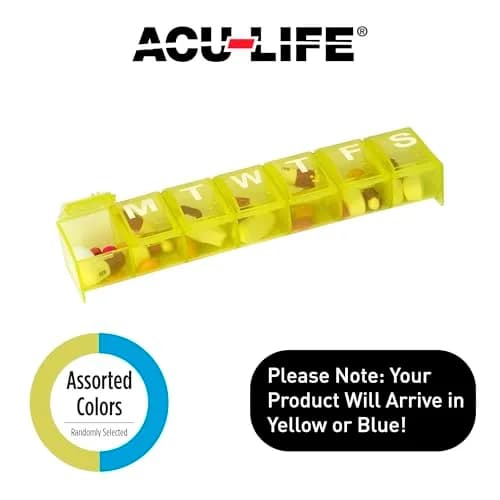 Acu-Life Weekly 7-Day Pill Organizer Large Medicine Case | 7 Compartments, Travel-Friendly thumbnail 2