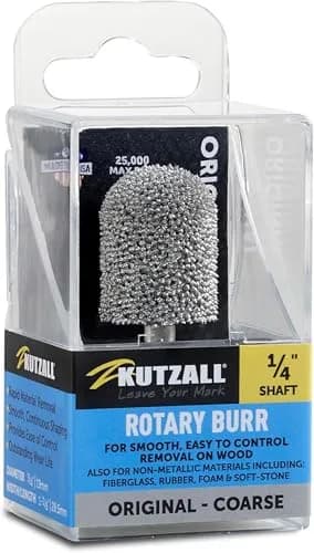 Kutzall Original Ball Nose Rotary Burr 19mm (0.75") Dia. X 28.5mm (1.13") L | Tungsten Carbide Wood Carving Bit for Die Grinders thumbnail 1