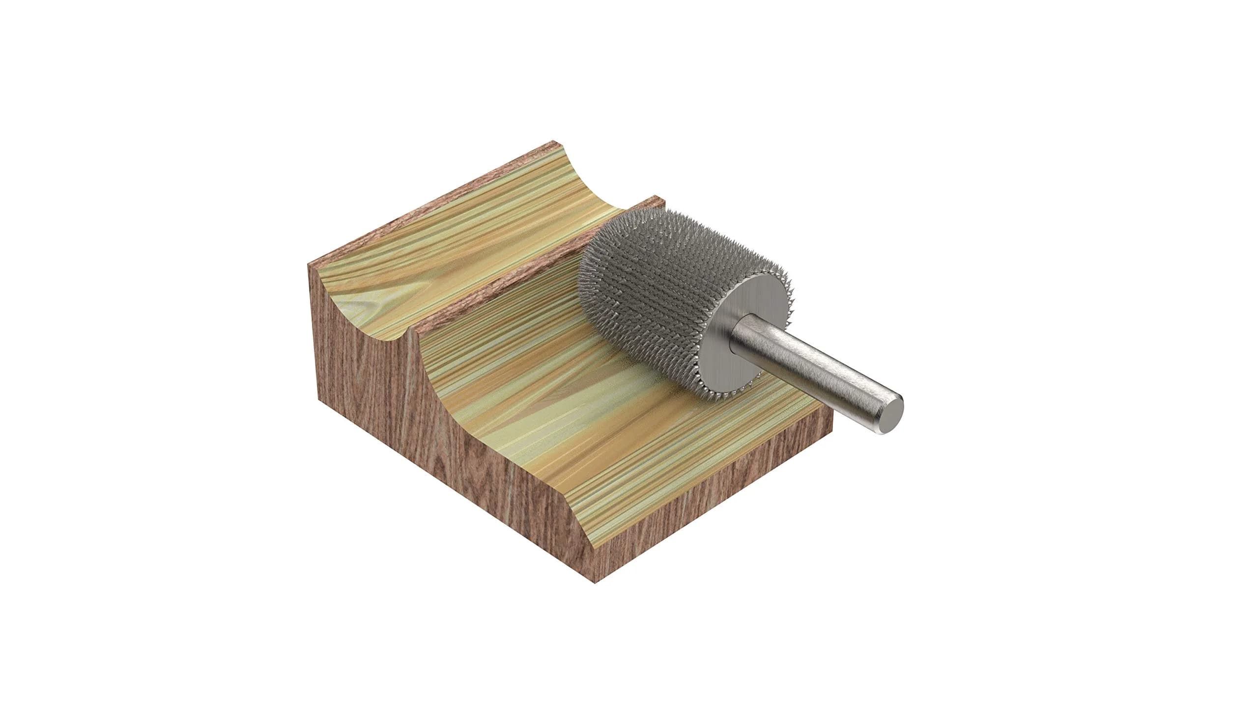 Kutzall Original Ball Nose Rotary Burr 19mm (0.75") Dia. X 28.5mm (1.13") L | Tungsten Carbide Wood Carving Bit for Die Grinders - view 4