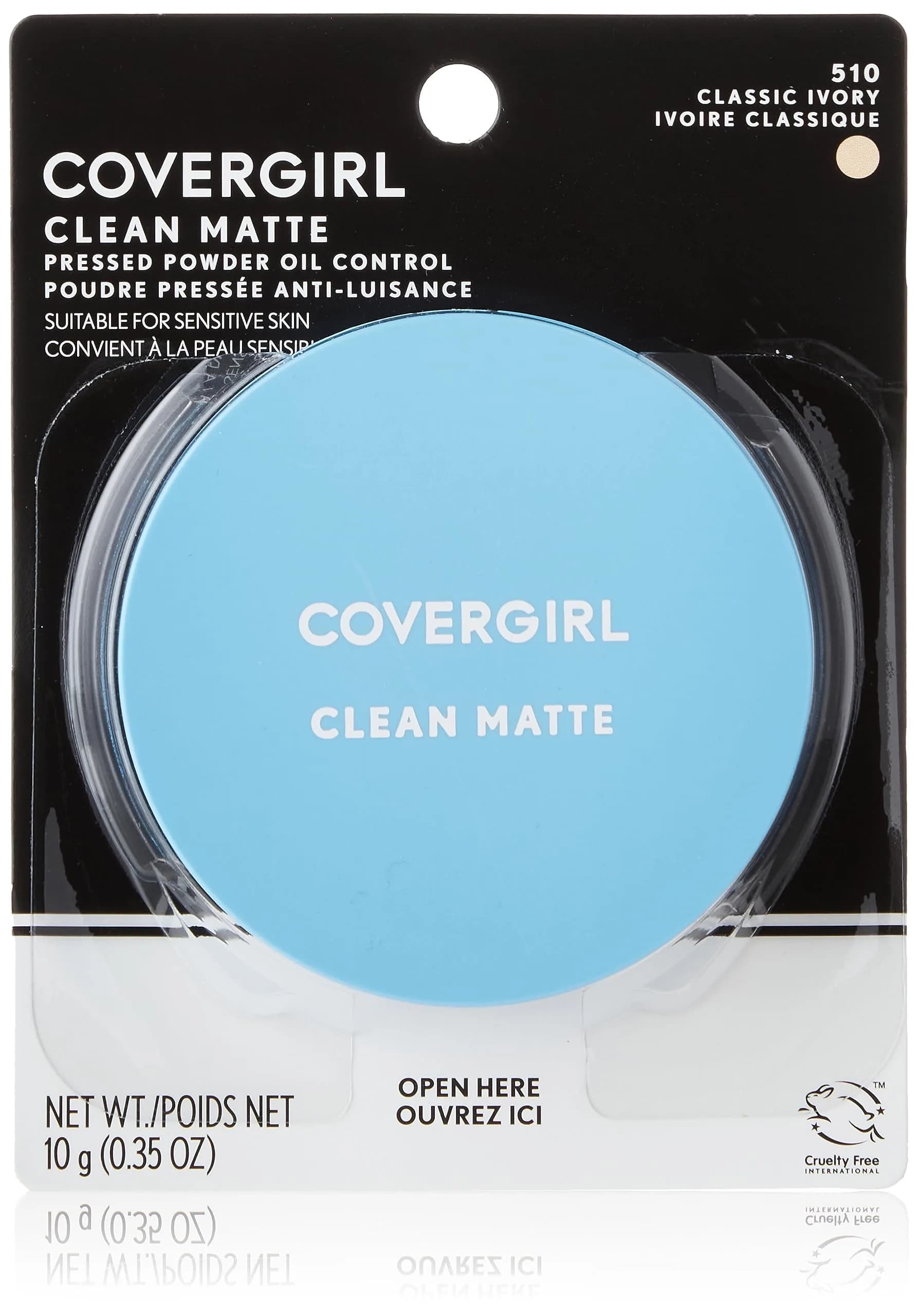Covergirl Clean Matte Pressed Powder in Classic Ivory (0.35 Oz, Pack of 1) - Shine-Free & Oil-Absorbing - main product image