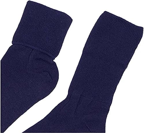 Jefferies Socks Little Girls' Seamless Turn Cuff 6 Pair Pack Socks, Navy, Large | Comfortable, Durable & Seamless Fit thumbnail 2