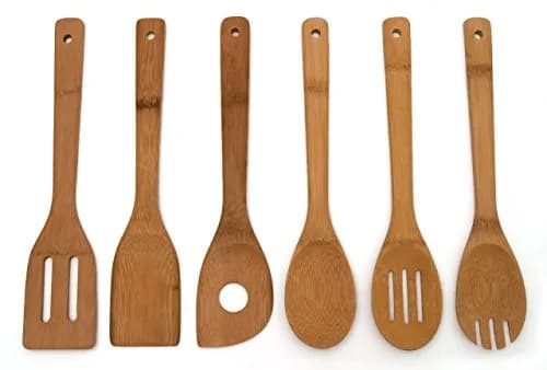 Lipper International Bamboo Wood Kitchen Tools Set (6-Piece) | Natural Renewable Resource — Bamboo Wood