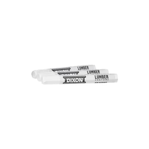 Dixon Industrial Lumber Marking Crayons White 12 Count (4.5" x 1/2" Hex) | PMA Certified Non-Toxic thumbnail 1