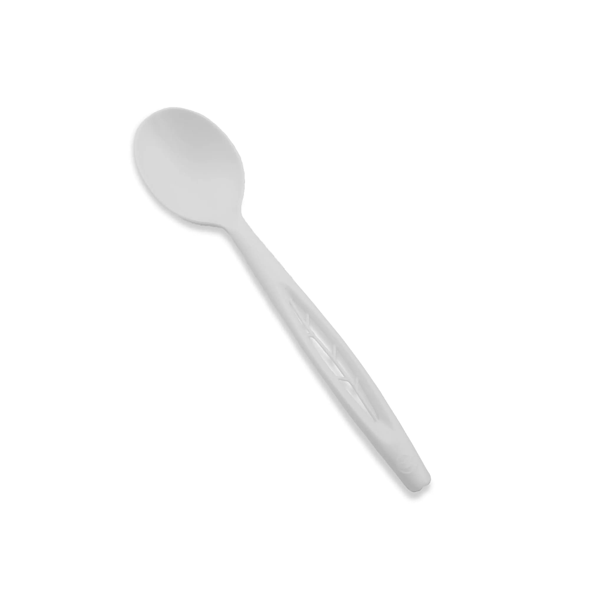 Stalkmarket Jaya 100% Compostable 6.5" Heavy Duty Spoon, White, 1000-Count | Eco-Friendly Disposable Cutlery