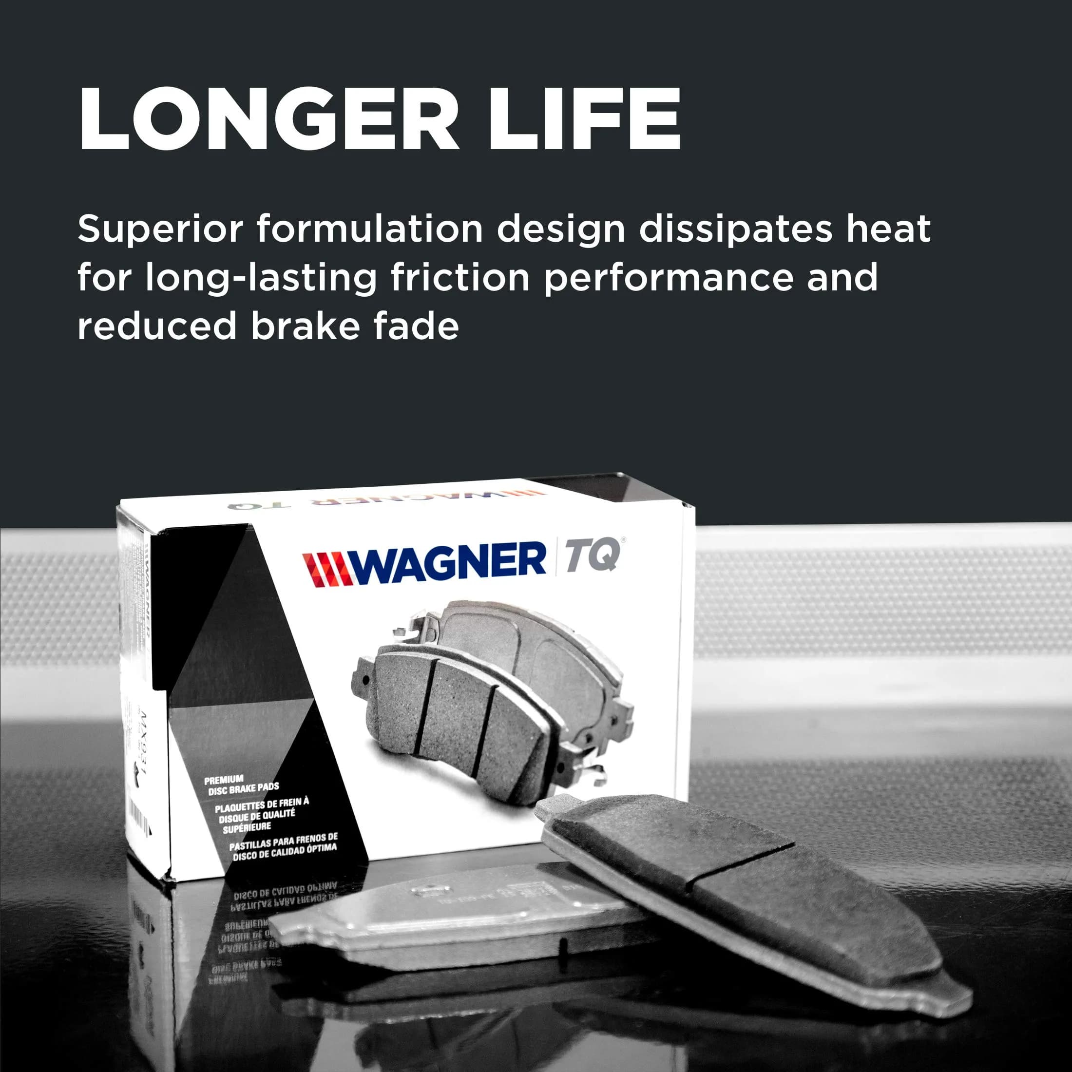 Wagner ThermoQuiet QC1282 Ceramic Disc Brake Pad Set Front 2.27 kg (5 lb) | Quiet Operation & Long Life - view 5