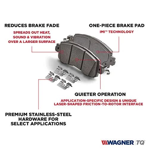 Wagner ThermoQuiet QC1282 Ceramic Disc Brake Pad Set Front 2.27 kg (5 lb) | Quiet Operation & Long Life thumbnail 6