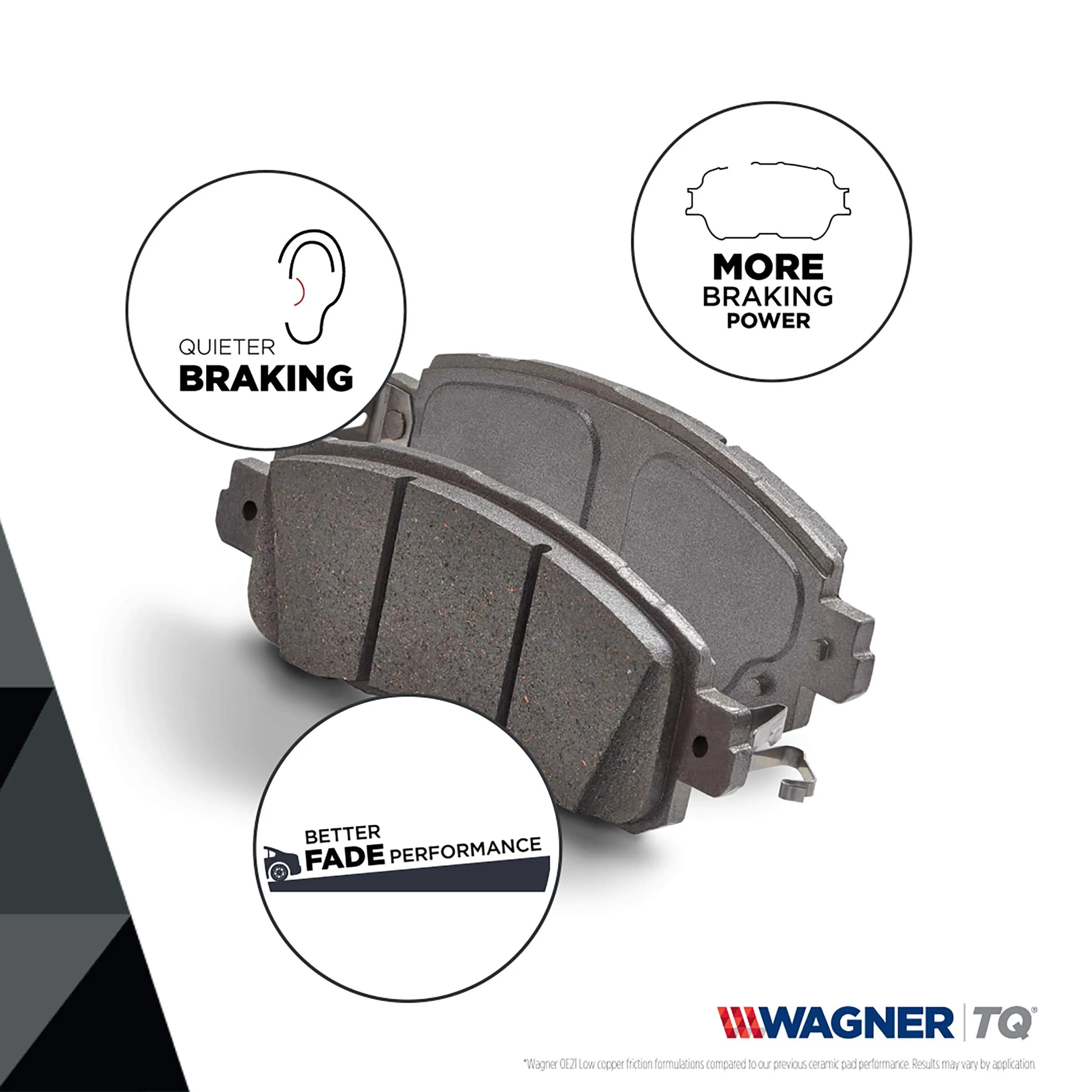 Wagner ThermoQuiet QC1282 Ceramic Disc Brake Pad Set Front 2.27 kg (5 lb) | Quiet Operation & Long Life - view 7