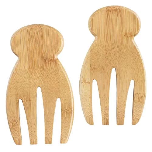Totally Bamboo Salad Hands, Wood Salad Tongs Alternative for Serving | Eco-Friendly Bamboo Salad Server Set thumbnail 1