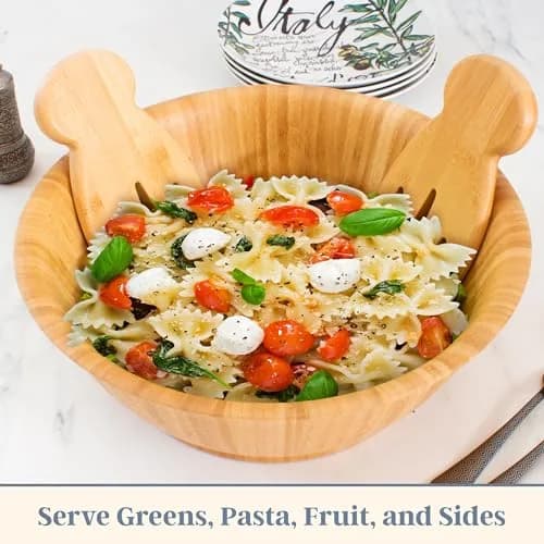 Totally Bamboo Salad Hands, Wood Salad Tongs Alternative for Serving | Eco-Friendly Bamboo Salad Server Set thumbnail 5