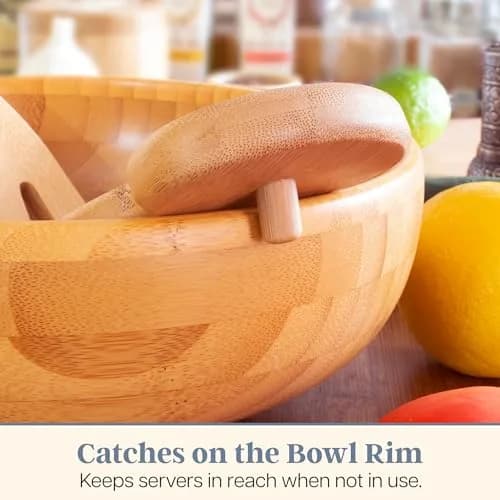 Totally Bamboo Salad Hands, Wood Salad Tongs Alternative for Serving | Eco-Friendly Bamboo Salad Server Set thumbnail 3