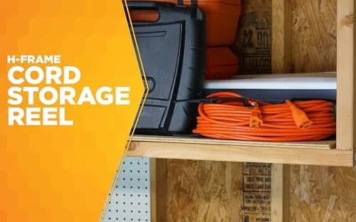 Woods Light Duty Extension Cord Wrap - Holds Up to 100 Feet of 16/3 Cord - Durable H-Frame Cord Reel with Built-In Carrying Handle - Black thumbnail 7