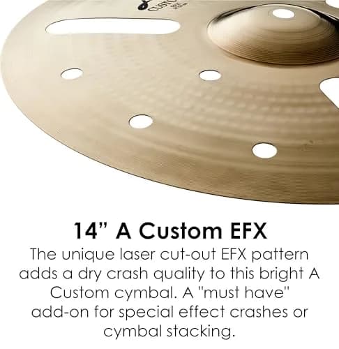 Zildjian 14" A Custom EFX Crash Cymbal | Laser Cutouts for Quick, Dry Sound thumbnail 3