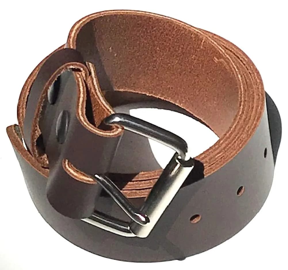 Dangerous Threads Heavy Brown Leather Belt 1 3/4" Wide (38) | Handcrafted USA Belt for Men