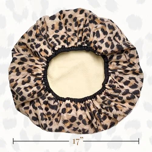 Betty Dain Socialite Reusable Shower Cap, Safari Spots, Terry Lined, 1 Count thumbnail 4
