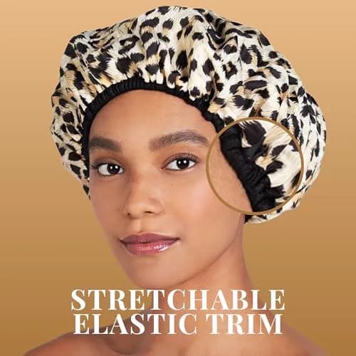 Betty Dain Socialite Reusable Shower Cap, Safari Spots, Terry Lined, 1 Count thumbnail 5
