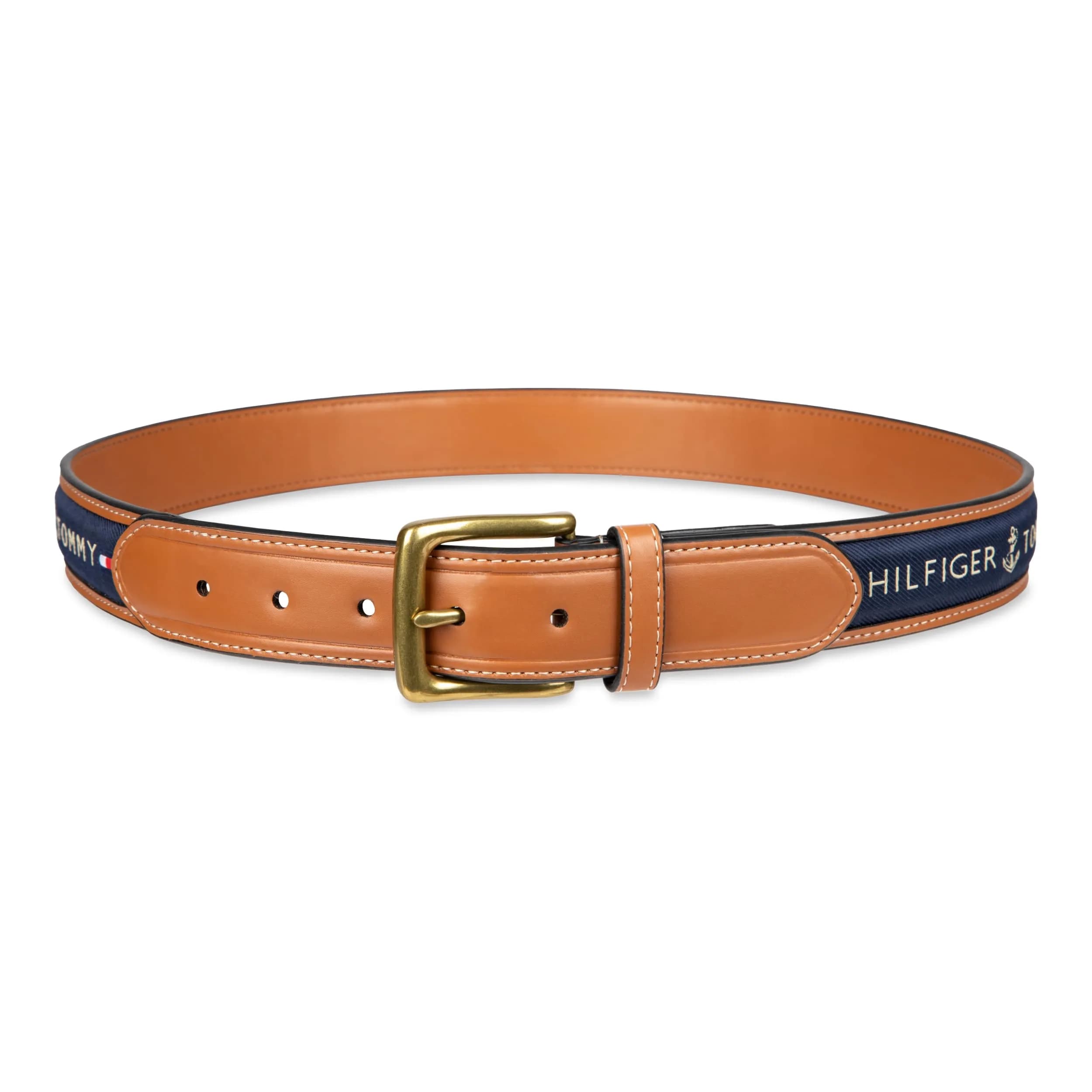 Tommy Hilfiger Men's Ribbon Inlay Casual Belt with Harness Buckle, Navy, 34.3 cm (13.5 inches) | Classic American Style - view 4