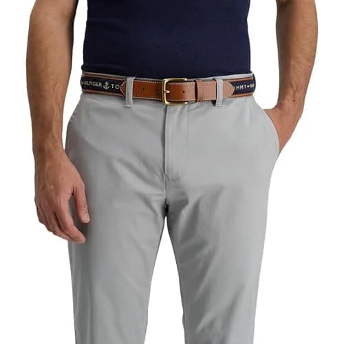 Tommy Hilfiger Men's Ribbon Inlay Casual Belt with Harness Buckle, Navy, 35.6 cm (1.4 inches) | Classic American Style thumbnail 6