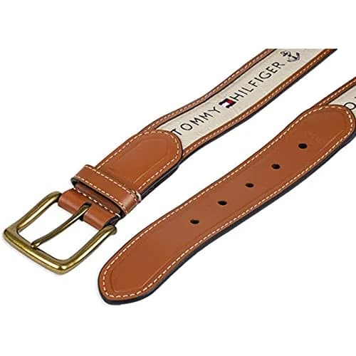 Tommy Hilfiger Men's Fabric Ribbon Inlay Casual Leather Belt | Classic & Stylish Fit (70-120 chars) thumbnail 3
