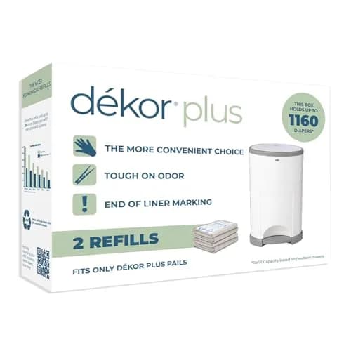 Diaper Dekor Plus Diaper Pail Refills | 2 Count | Most Economical Refill System | Quick & Easy to Replace | No Preset Bag Size Use Only What You Need thumbnail 1
