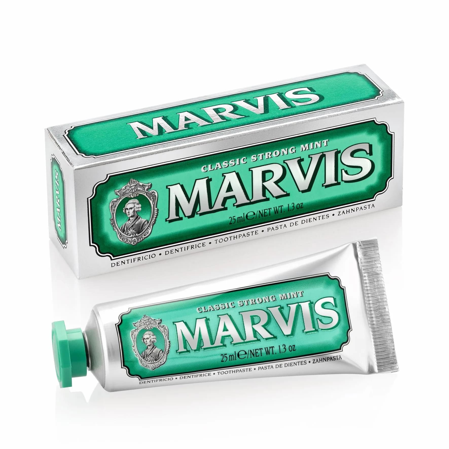 Marvis Classic Strong Mint Toothpaste 37ml (1.3 oz) | Fluoride-Free Oral Care - main product image